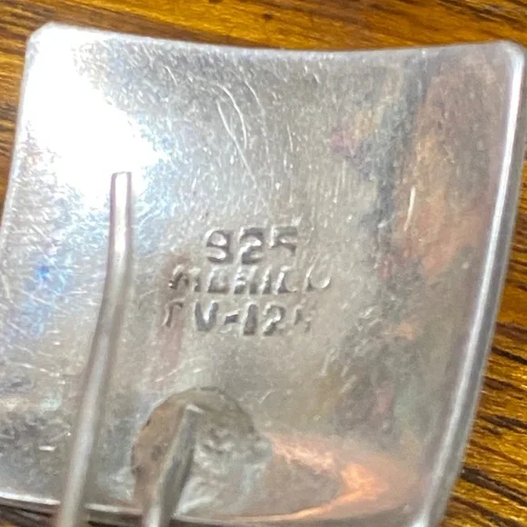 Vintage 925 silver Mexico dangle pierced earrings jewelry - Picture 12 of 13